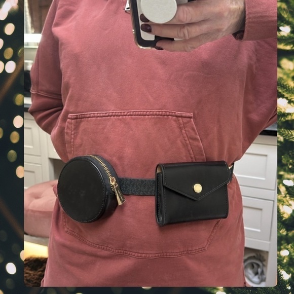 belt Michael Kors Black Double Pouch Fanny Pack Belt Bag NWT - Picture 10 of 16